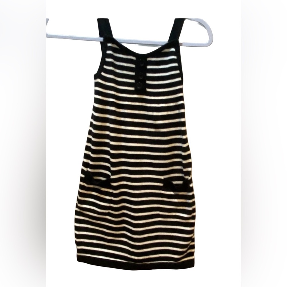 Black/white striped sleeveless sweater dress size 7